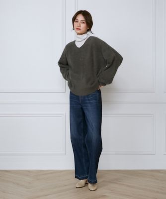フォックスカシミヤVネックニット（7144170024