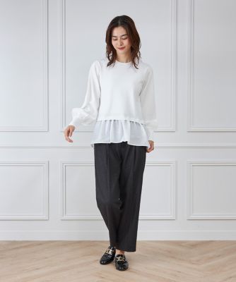 裾フリルニットプルオーバー（7144170063） | INED (Women