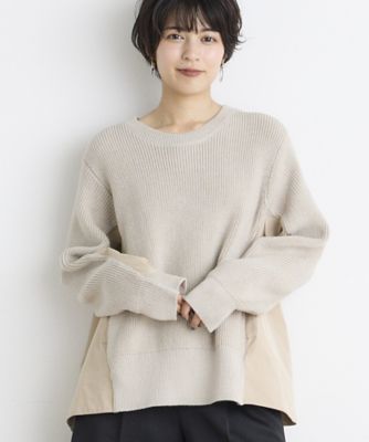 《ＩＮＥＤ　ＣＬＡＲＯ》畦編みニット切り替えプルオーバー（７１４４１７０５０８）