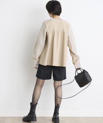 《ＩＮＥＤ　ＣＬＡＲＯ》畦編みニット切り替えプルオーバー（７１４４１７０５０８）