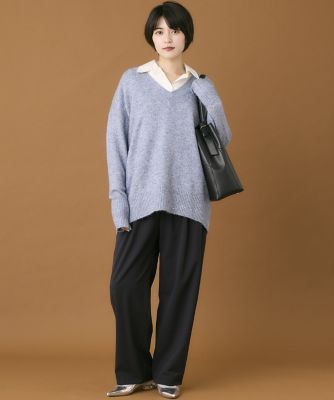 INED CLARO》スパンコールヤーンVネックニット