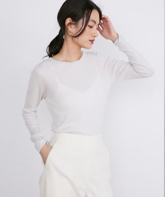 INED L (Women/大きいサイズ)/イネドＬ 《大きいサイズ》クルーネックリブニット《Ｃｕｏｏ》（７１４４１７０８３３）