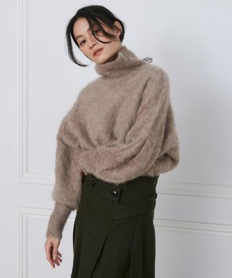 ＜la veille by SUPERIOR CLOSET (Women)＞ベビーアルパカファータートルニット《ｌａ　ｖｅｉｌｌｅ　ｂｙ　ＳＵＰＥＲＩＯＲ　ＣＬＯＳＥＴ》（７１４４１７０９０６）