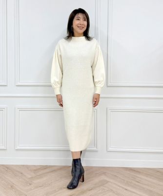 ドッキングニットワンピース 圧縮スムースドッキングニットワンピース（7144172036