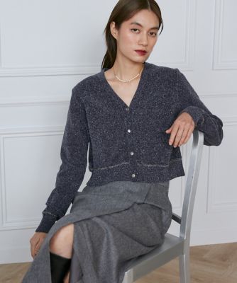 ＜INED L (Women/大きいサイズ)＞《大きいサイズ》モールニットカーディガン（７１４４１７８８６５）