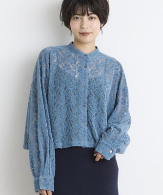 《ＩＮＥＤ　ＣＬＡＲＯ》レースバンドカラーブラウス（７１４４１８２５１１）