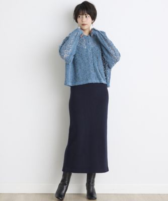 《ＩＮＥＤ　ＣＬＡＲＯ》レースバンドカラーブラウス（７１４４１８２５１１）