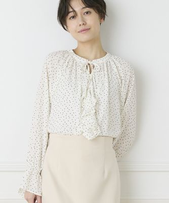 ＜INED (Women)＞《ＩＮＥＤ　ＣＬＡＲＯ》フロントフリルブラウス（７１４４１８２５２５）