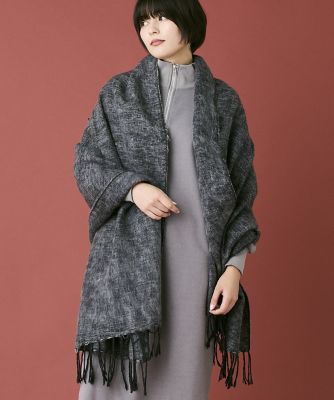 ＜INED (Women)＞《ＩＮＥＤ　ＣＬＡＲＯ》ハンドウーヴンコットンアクリルショール（７１４４２８３５０３）