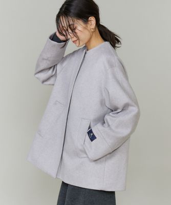 CONTESSA》カシミヤノーカラーショートコート