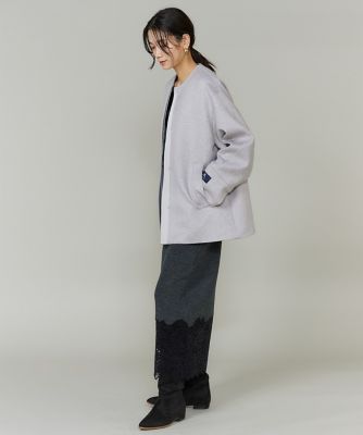 CONTESSA》カシミヤノーカラーショートコート