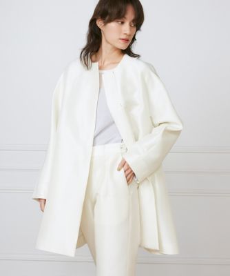 ＜la veille by SUPERIOR CLOSET (Women)＞ノーカラーＡラインコート《ｌａ　ｖｅｉｌｌｅ　ｂｙ　ＳＵＰＥＲＩＯＲ　ＣＬＯＳＥＴ》（７１５０１１４９０１）