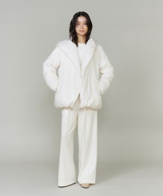 ショート丈 ショールカラーフードダウンコート（7150116001