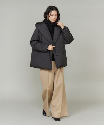 ショート丈 ショールカラーフードダウンコート（7150116001