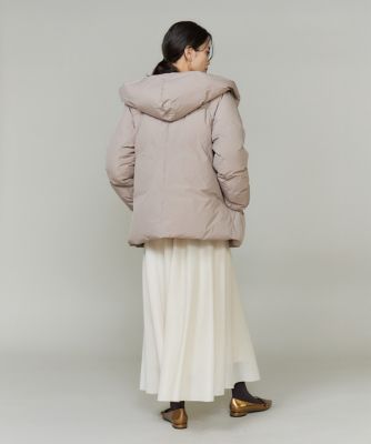 ショート丈 ショールカラーフードダウンコート（7150116001