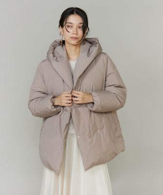 ショート丈 ショールカラーフードダウンコート（7150116001