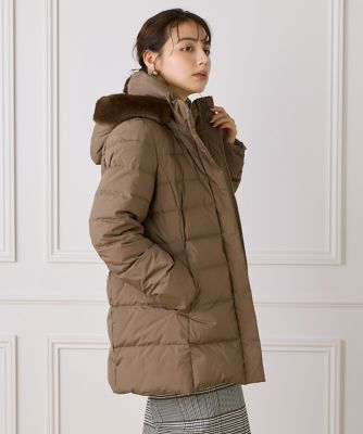 WEB限定》ミドル丈 フェイクファーフードダウンコート