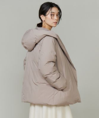 大きいサイズ》ショート丈 ショールカラーフードダウンコート 
