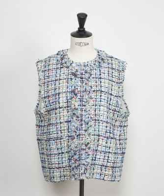 ＜INED (Women)＞ツイードジレ《ＴＯＵＲＮＩＥＲ／トゥルニエ》（７１５０１４１００１）