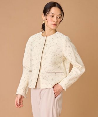 ノーカラーツイードジャケット《LINTON》（7150141011