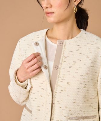 ノーカラーツイードジャケット《LINTON》（7150141011