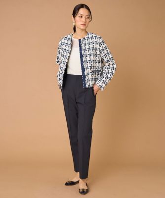 大きいサイズ》ツイードフリンジジャケット《LINTON
