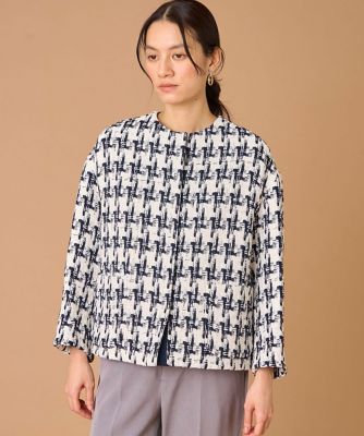 Noodles トラックジャケットLサイズ 千鳥柄 大きいサイズ》千鳥柄ツイードジャケット《LINTON