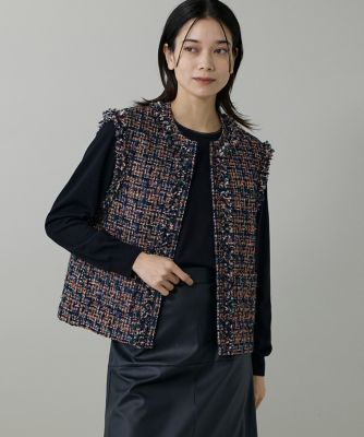 ＜INED L (Women/大きいサイズ)＞《大きいサイズ》ツイードジレ《ＴＯＵＲＮＩＥＲ／トゥルニエ》（７１５０１４１８９１）