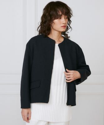 ＜la veille by SUPERIOR CLOSET (Women)＞《大きいサイズ》フロントジップブルゾン《ｌａ　ｖｅｉｌｌｅ　ｂｙ　ＳＵＰＥＲＩＯＲ　ＣＬＯＳＥＴ》（７１５０１４４８０２）