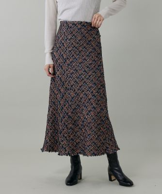 ＜INED (Women)＞ツイードスカート《ＴＯＵＲＮＩＥＲ／トゥルニエ》（７１５０１５２０２３）