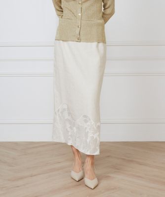 ＜la veille by SUPERIOR CLOSET (Women)＞《大きいサイズ》裾レーススカート《ｌａ　ｖｅｉｌｌｅ　ｂｙ　ＳＵＰＥＲＩＯＲ　ＣＬＯＳＥＴ》（７１５０１５２８０６）