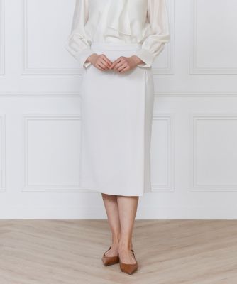 ＜INED L (Women/大きいサイズ)＞《大きいサイズ》アシンメトリータックスカート（７１５０１５２８２０）