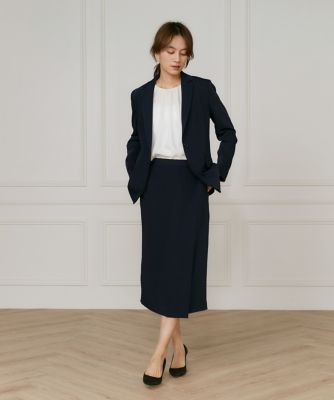 大きいサイズ》アシンメトリータックスカート（7150152820