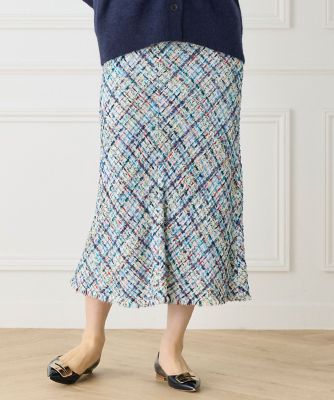 ＜INED L (Women/大きいサイズ)＞《大きいサイズ》ツイードスカート《ＴＯＵＲＮＩＥＲ／トゥルニエ》（７１５０１５２８２３）