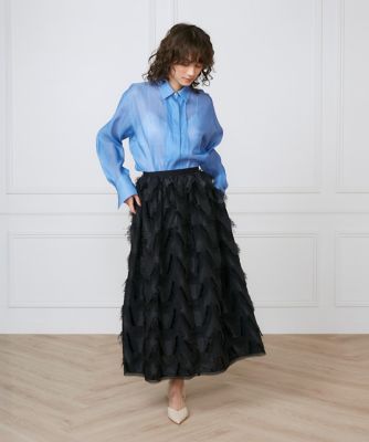 ハンドカットジャガードギャザースカート《ｌａ　ｖｅｉｌｌｅ　ｂｙ　ＳＵＰＥＲＩＯＲ　ＣＬＯＳＥＴ》（７１５０１５２９０４）