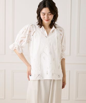 la veille by SUPERIOR CLOSET (Women)/ラヴェイユ バイ スーペリアクローゼット レースブラウス《ｌａ　ｖｅｉｌｌｅ　ｂｙ　ＳＵＰＥＲＩＯＲ　ＣＬＯＳＥＴ》（７１５０１８２９４２）