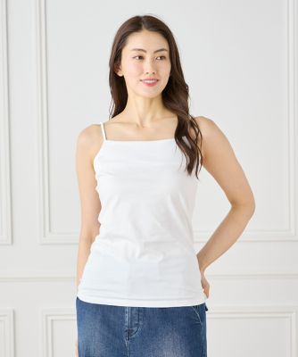 INED L (Women/大きいサイズ)/イネドＬ 《大きいサイズ》スビンＭＩＸコットンサテン切り替えキャミソール《スビン綿ＭＩＸ天竺／Ａ－ＧＩＲＬ’Ｓ　》（７１５０１９０８１５）