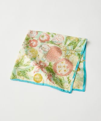 《ＦＡＶＯＲＩＴＥ》シルクスカーフ　コラージュジャングルフルーツ《ｍａｎｉｐｕｒｉ》（７１５０２８４３０２）