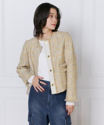 ノーカラーツイードジャケット《Ｌａｎｉｆｉｃｉｃｏ　Ｃａｍｐｏｒｅ》（７１５１１４１０１３）