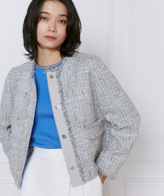 ノーカラーツイードジャケット《Ｌａｎｉｆｉｃｉｃｏ　Ｃａｍｐｏｒｅ》（７１５１１４１０１３）