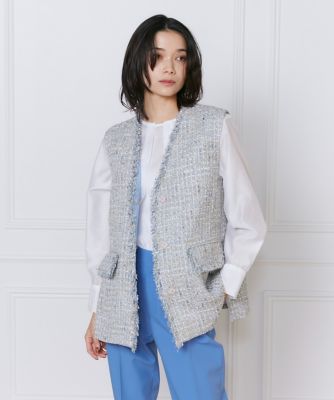 《大きいサイズ》ツイードジレ《Ｌａｎｉｆｉｃｉｃｏ　Ｃａｍｐｏｒｅ》（７１５１１４１８０４）