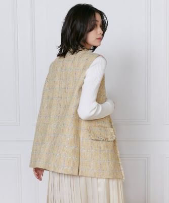 《大きいサイズ》ツイードジレ《Ｌａｎｉｆｉｃｉｃｏ　Ｃａｍｐｏｒｅ》（７１５１１４１８０４）
