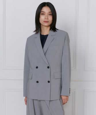 《大きいサイズ》ＴＲストレッチダブルブレストジャケット（７１５１１４１８１４）