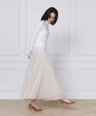 大きいサイズ》チュールプリーツスカート（7151152814  