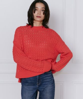 ＜INED (Women)＞メッシュ柄ニットプルオーバー《ＹＶＯＮ》（７１５１１７０１１６）