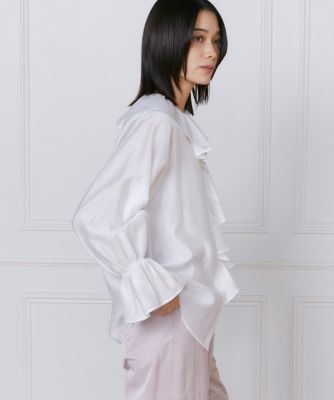 INED L (Women/大きいサイズ)/イネドＬ 《大きいサイズ》シャイニーローンフリルブラウス（７１５１１８２８１４）