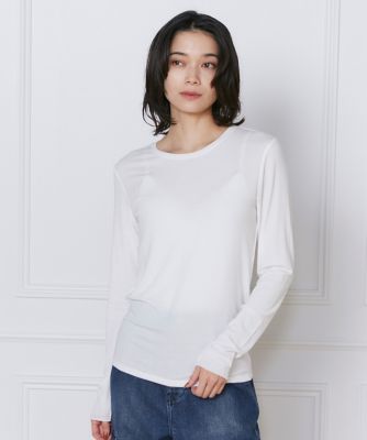＜INED L (Women/大きいサイズ)＞《大きいサイズ》クルーネックロングスリーブカットソー（７１５１１９０８１１）
