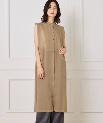 【SALE】INED (Women)/イネド ボザムデザインノースリーブシャツドレス(7152121025) 42ベージュ ワンピース・ドレス【三越伊勢丹/公式】