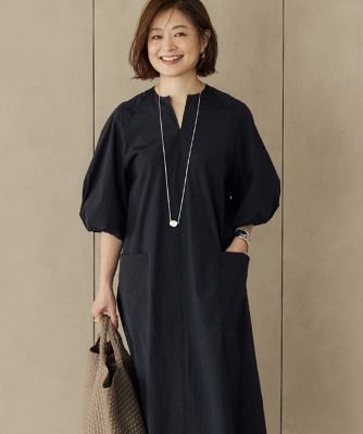INED L (Women/大きいサイズ)/イネドＬ 《大きいサイズ》ランタンスリーブワンピース《三尋木奈保コラボ》（７１５２１２１８１３）