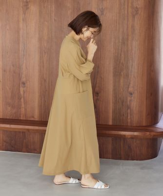 《大きいサイズ》ランタンスリーブワンピース《三尋木奈保コラボ》（７１５２１２１８１３）